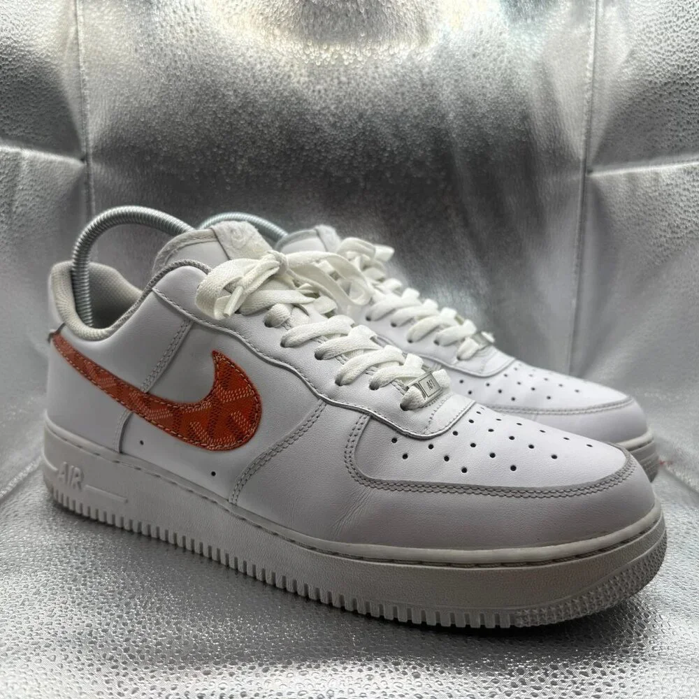 Size 12 Nike Air Force 1 Low '07 White Mens Lace-Up Athletic Sneakers 316122-111